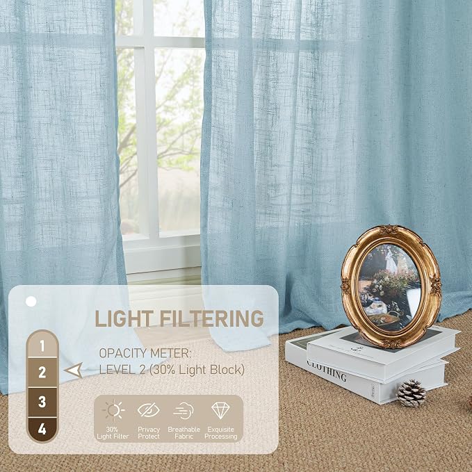 LAMIT 102 Inches Long Linen Curtains - Image 4
