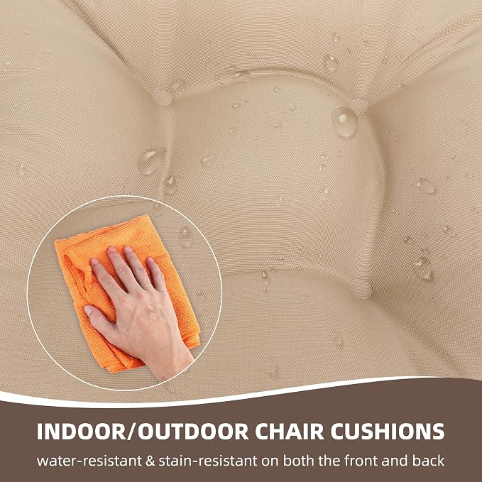 RACE LEAF 4 Pack 17x17 Inch Patio Chair Cushions, Thickened Seat Cushions - Image 7