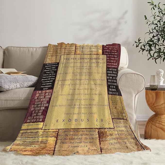 Christian Bible Blanket 10 Commandments Throw Blanket Christian Gifts and Decor - Image 7