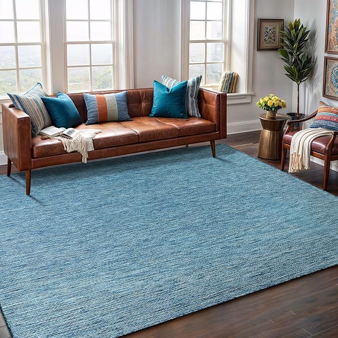 Washable Indoor Outdoor Rug Weather Resistant Carpet Modern Solid - Image 7