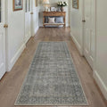 Grey Brown Runner Rug 2x6 Vintage Carpet Hallway Long Indoor Kitchen Washable by PureCozy