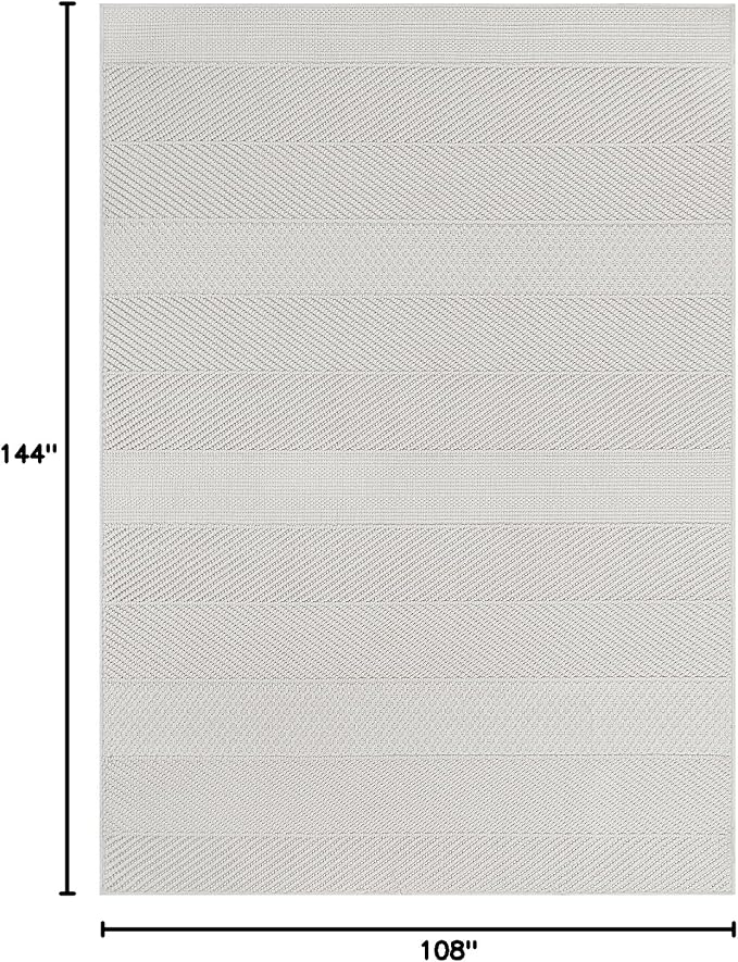 Beverly Rug Micro Loop Large Area Rug White 9x12 Modern Luxury Boho Geometric - Image 2