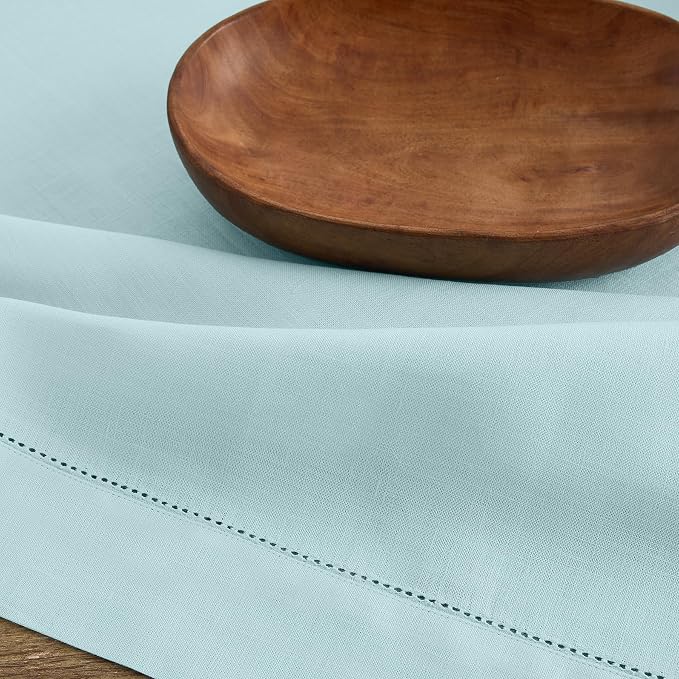 Solino Home Linen Aqua Blue Table Runner 90 Inches Long - Image 9