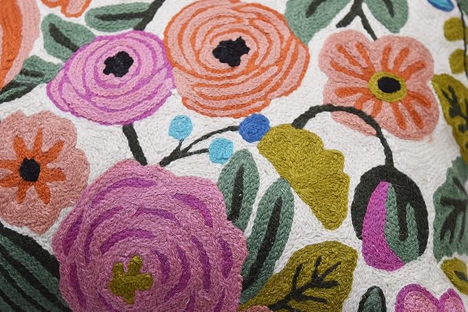 Roses Floral Pillow Cover Flower Farmhouse Chair Cushion Suzani Flowers - Image 9