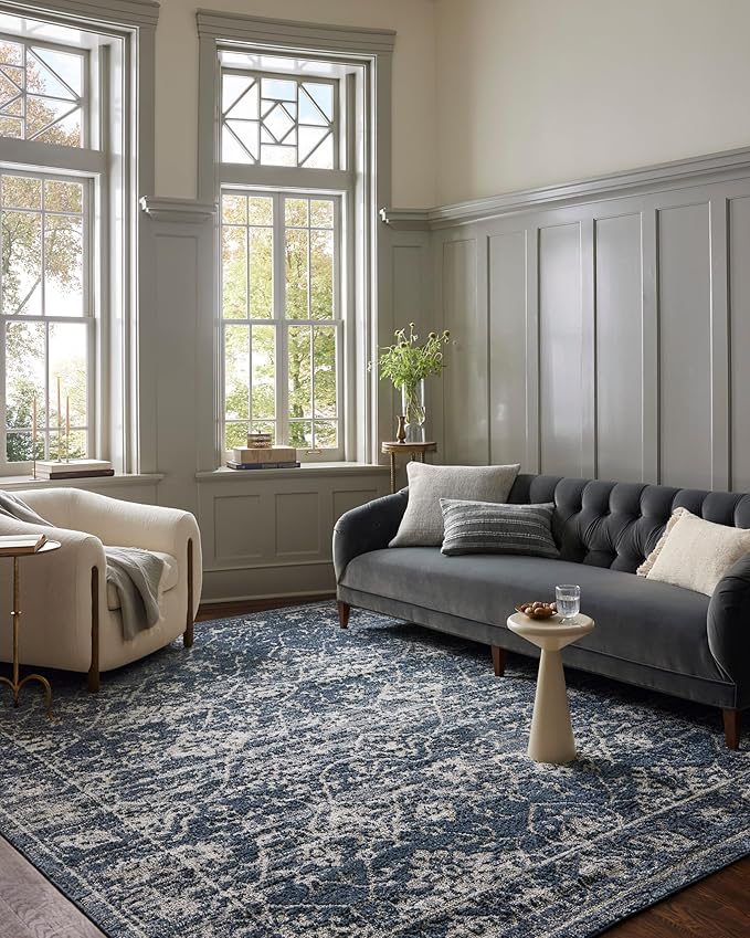 Loloi Magnolia Home by Joanna Gaines Gigi Collection GIG-02 Navy/Stone 4'-0" x by Loloi