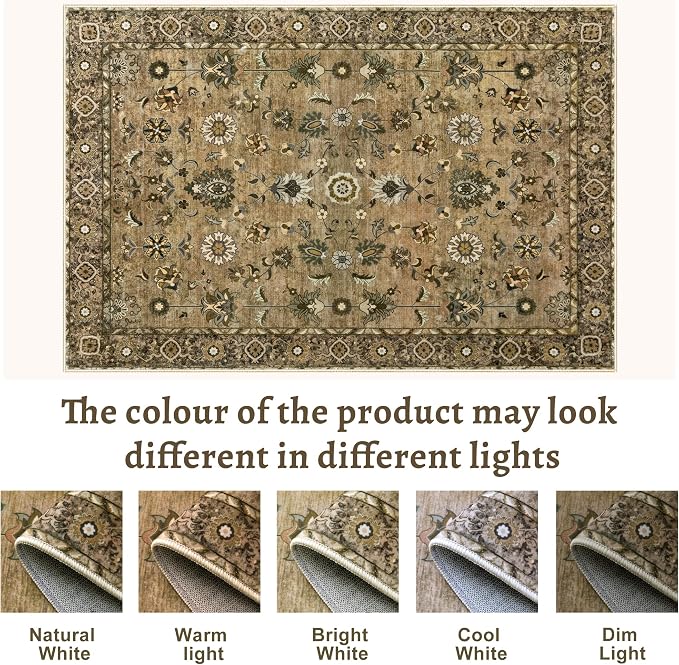 2x10 Hallway Runner Rug, Washable Non-Slip Vintage Floral Boho Runner Rug - Image 4