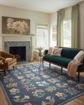 Loloi Rifle Paper Co. Rosa Collection RSA-03 Navy 2'-0" x 5'-0" Accent Rug by Loloi