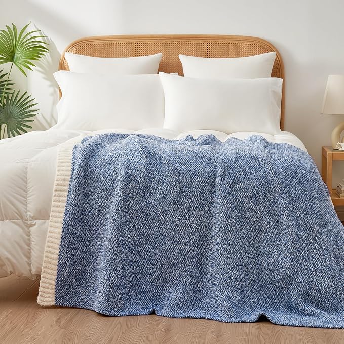 Snuggle Sac Blue Throw XL Blanket 50x70, Super Soft Warm Blankets Oversized - Image 7