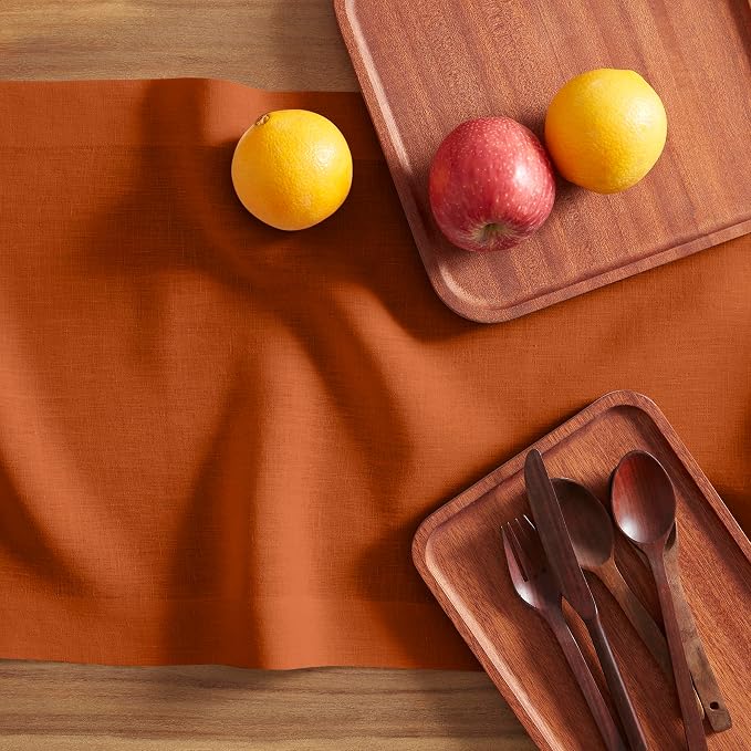 Solino Home 100% Pure Linen Cinnamon Stick Table Runner 36 Inches - Image 3