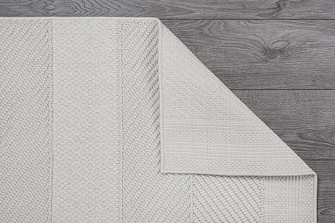 Beverly Rug Micro Loop Area Rug White 5x7 Modern Luxury Soft Boho Geometric - Image 8