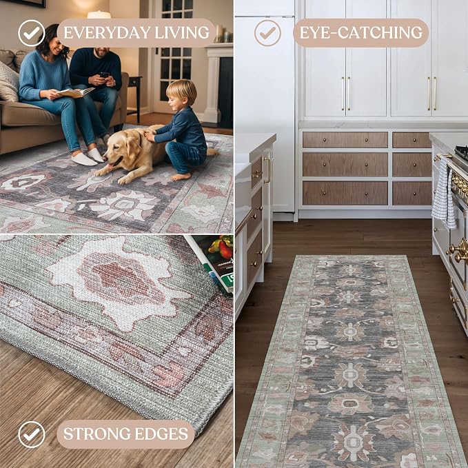 Fame Living Green Oushak Rug, Area Rugs - Image 4
