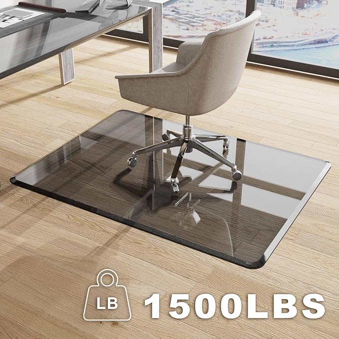 Beveled Edge Irregular Office Chair Mat - Image 2
