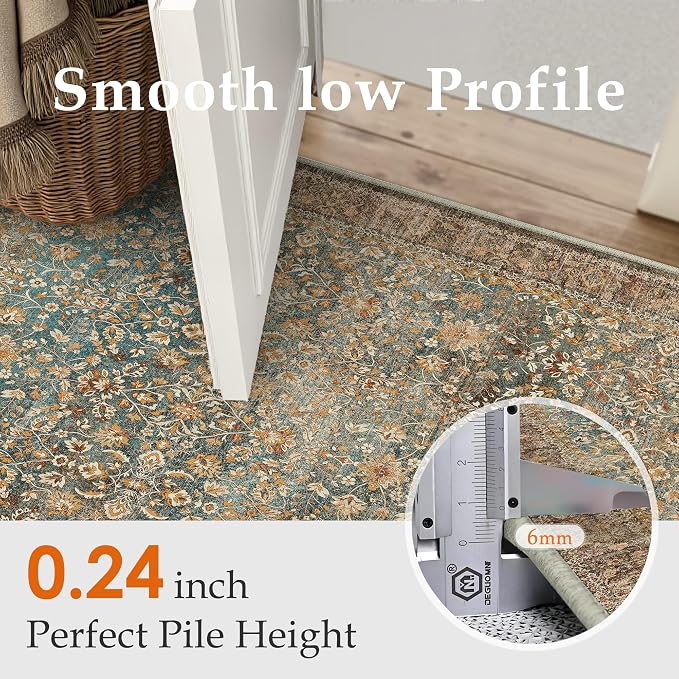 Area Rug 3x5 Entryway Office Washable Vintage Carpet Non Slip Indoor Kitchen - Image 3