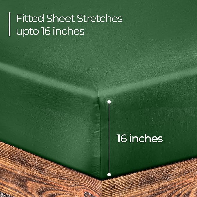 ROYALE LINENS 300 Thread Count 100% Long Staple Combed Cotton Fitted Sheet Queen - Image 2