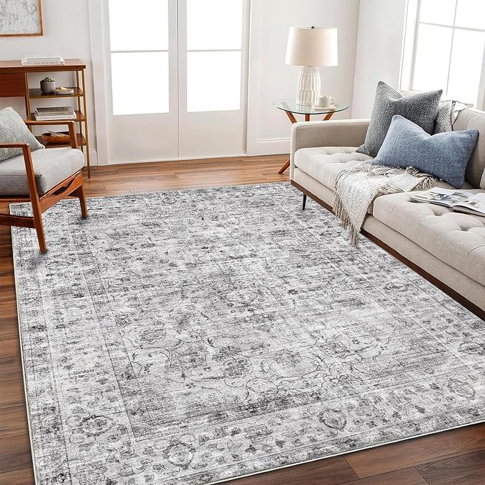 Washable Area Rug 4'x6' Vintage Traditional Floor Cover Foldable Thin Rugs - Image 2