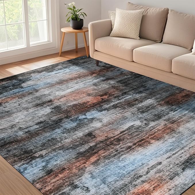 WILLSUN Washable Area Rugs, 5x7 Non-Slip Boho Large Area Rugs - Image 2