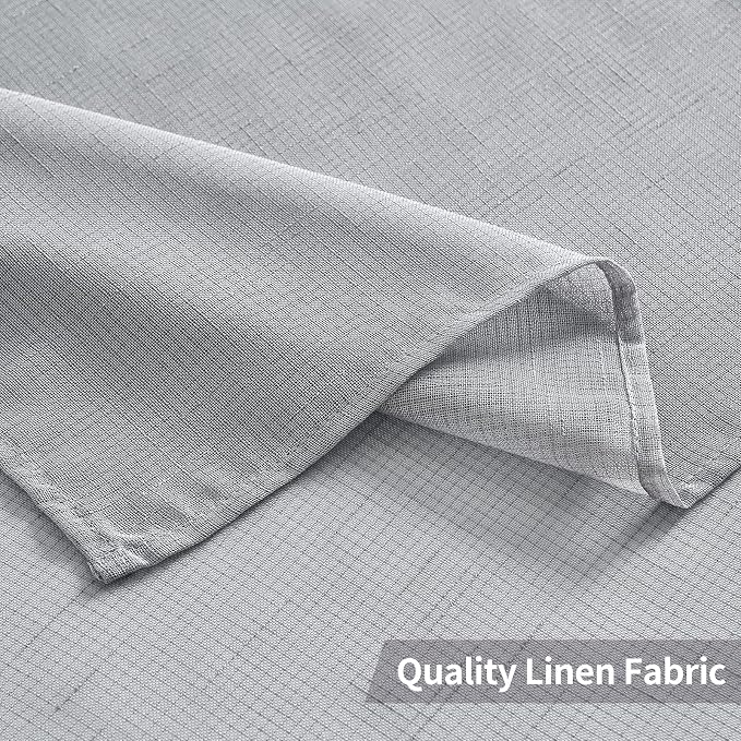 MIULEE 2 Panel Natural Linen Long Semi Sheer Window Curtains - Image 3