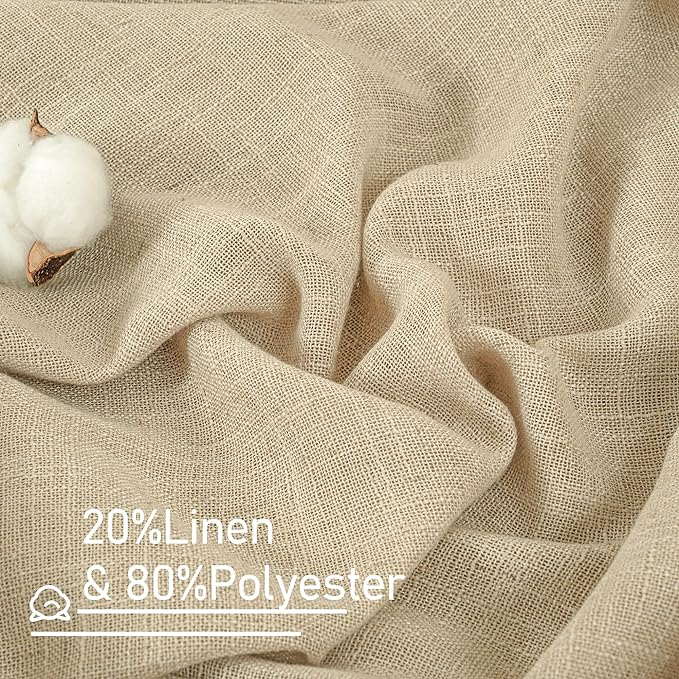LAMIT Light Filtering Linen Curtains 84 inches Long - Image 5