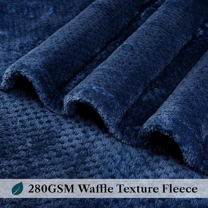 PAVILIA Navy Blue Throw Blanket - Image 4