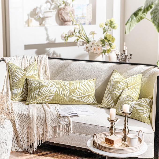 BlissBlush Green Boho Lumbar Throw Pillow Cover 14X36, Decorative Long Accent - Image 4