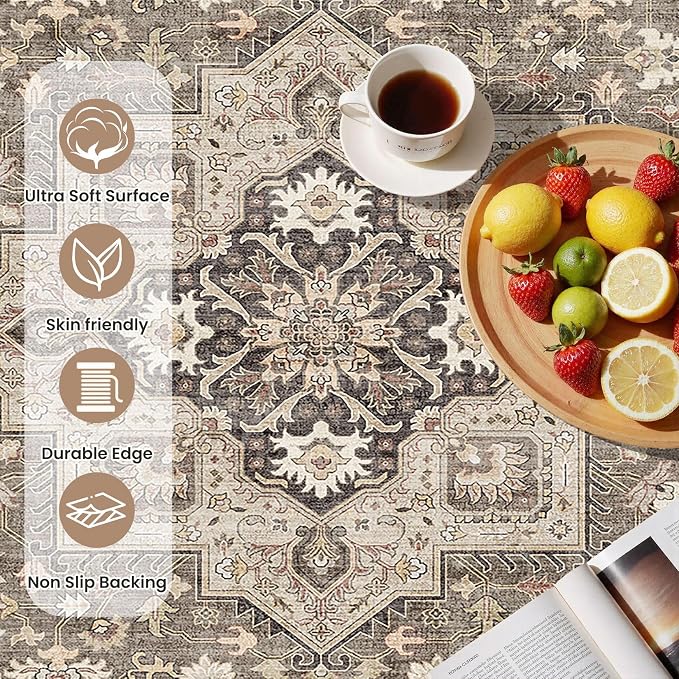 Vintage Living Room Area Rug 3x5 - Image 6
