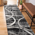 Rugshop Modern Wavy Circles Design Runner Rug, Fade-Resistant Carpet by Rugshop