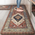 KIMODE Anti Fatigue Kitchen Mats, Boho Distressed Kitchen Rugs 20"x47"+20"x32" by KIMODE