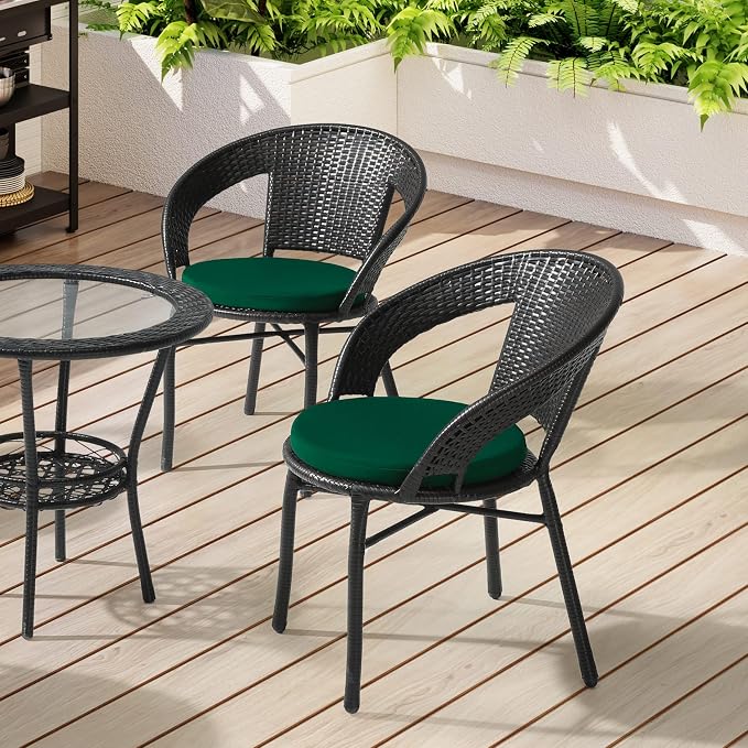 WestinTrends Solace Outdoor Patio Kitchen Dining Chair Round Seat Cushions Set - Image 2