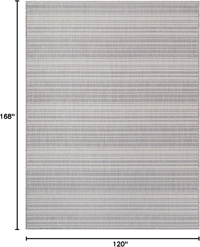 Stripe Outdoor Rug 10x14 Washable Outside Carpet - Image 2