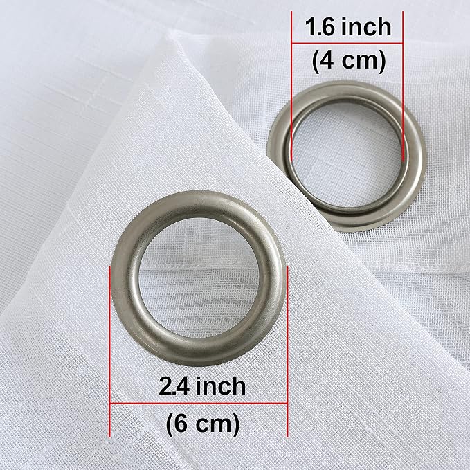 Sheer Curtains Faux Linen Semi Voile Light Filtering Drapes Pair - Image 4