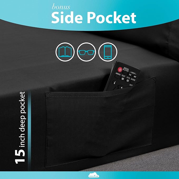 DREAMCARE Twin XL Sheet Sets – 3pcs Cooling Sheets – up to 15” Deep Pocket Twin - Image 3