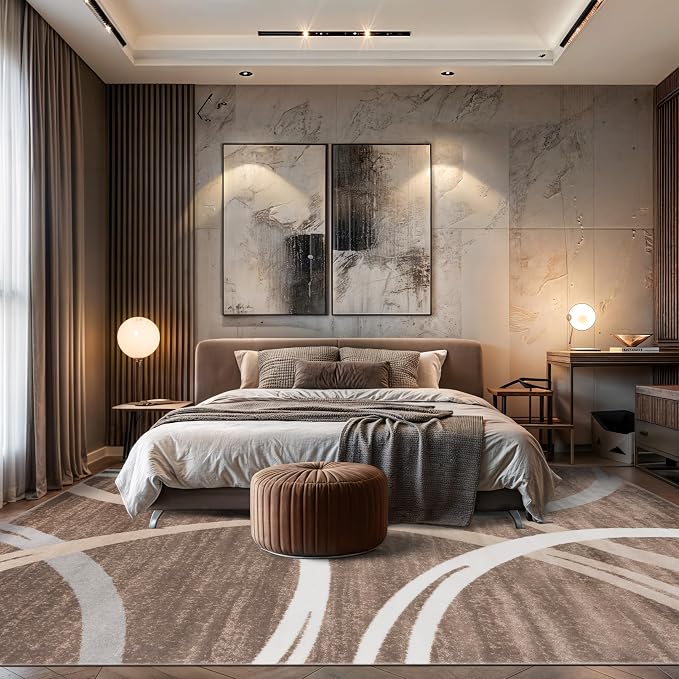 Rugshop Modern Wavy Circles Design Area Rug, Non-Shedding Carpet - Image 10
