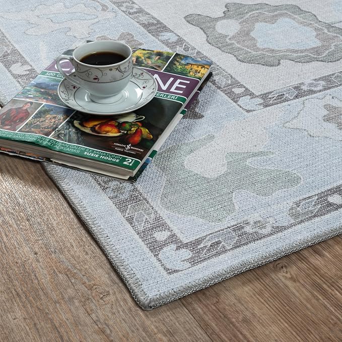 Fame Living Cream Beige Oushak Rug, Area Rugs - Image 8