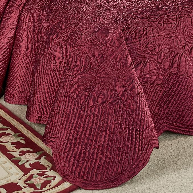 Touch of Class Portia Luxury Bedding | Rich Ruby Red | Premier Quilted - Image 4