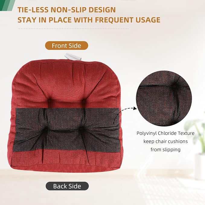 RACE LEAF 19" x 19" Patio Chair Cushions Red - Image 5