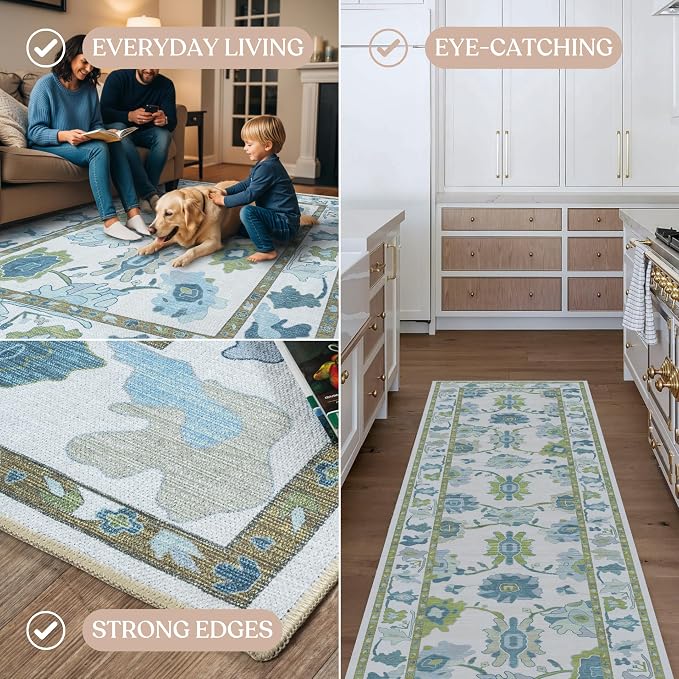 Fame Living Green Oushak Rug, Extra Large Area Rugs - Image 4