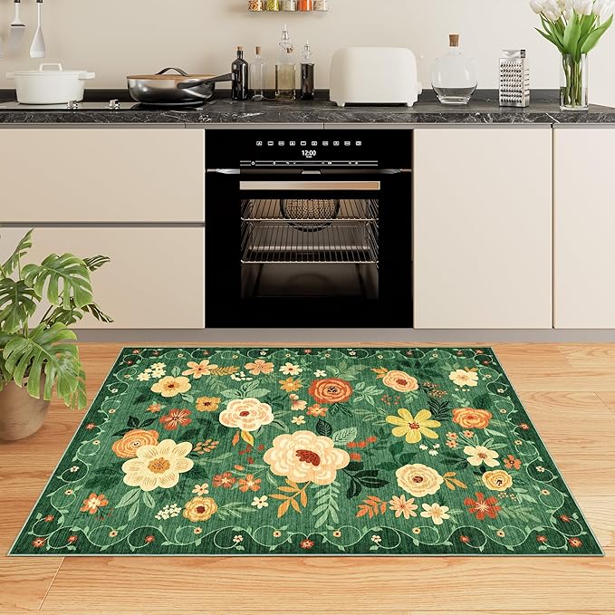 DUKINO 3x5 Area Rug, Floral Rugs - Image 3