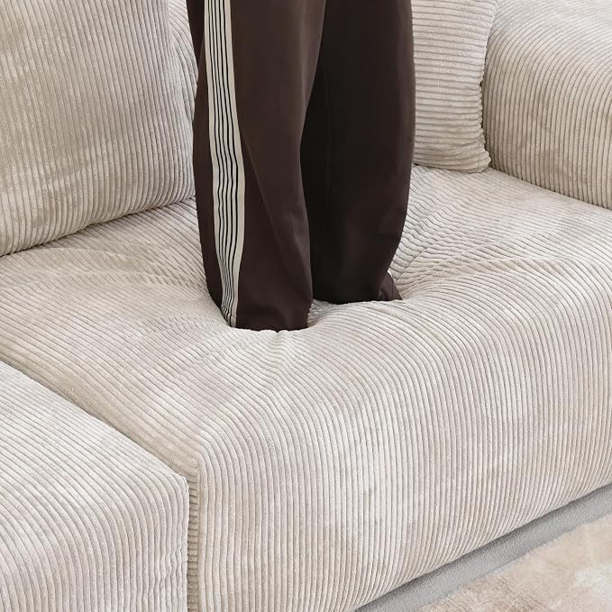 JACH Corduroy Modular Sectional Couch, Oversized Sectional Sofa - Image 8