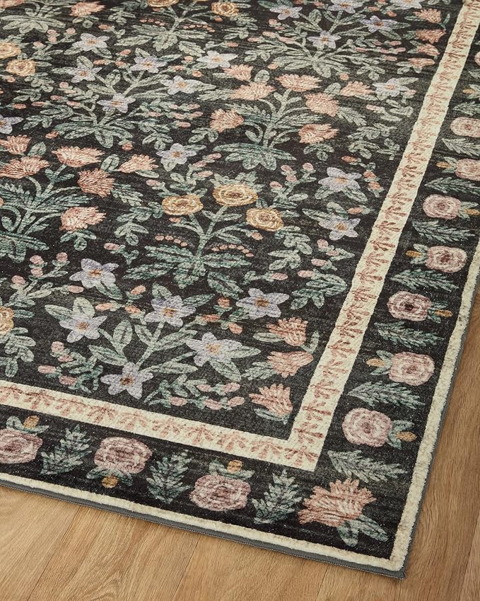 Loloi Rifle Paper Co. Eden Collection EDE-02 Mughal Garden Black 2'-6" x 9'-6" - Image 7