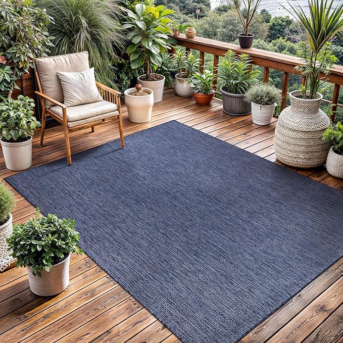 Washable Indoor Outdoor Rug 10x14 Weather Resistant Area Rugs Modern Solid - Image 4