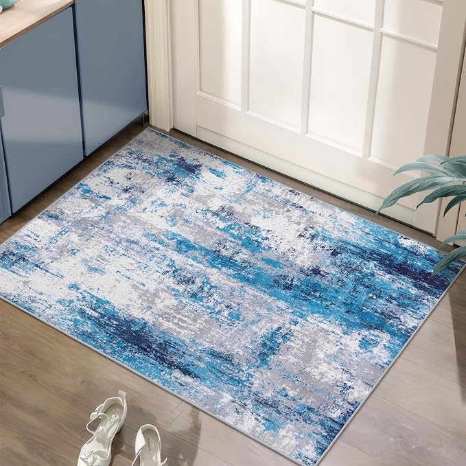 Ciicool Modern Abstract Area Rug 2x3 Washable Small Entryway Rugs, Non-Slip Low by CIICOOLHomeDeco