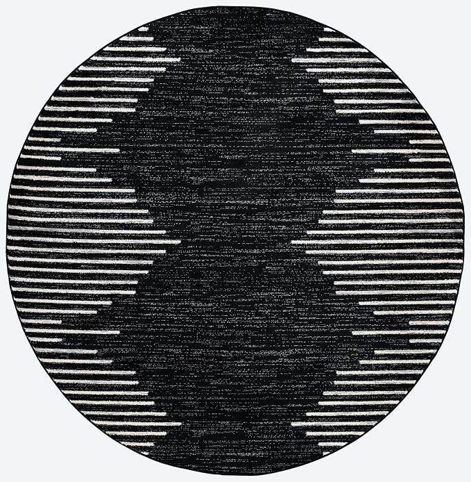 Rugshop Bohemian Stripe Stain Resistant High Traffic Living Room Kitchen - Image 2