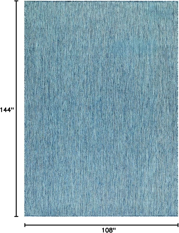 Washable Indoor Outdoor Rug 9x12 Weather Resistant Area Rugs Modern Solid - Image 2