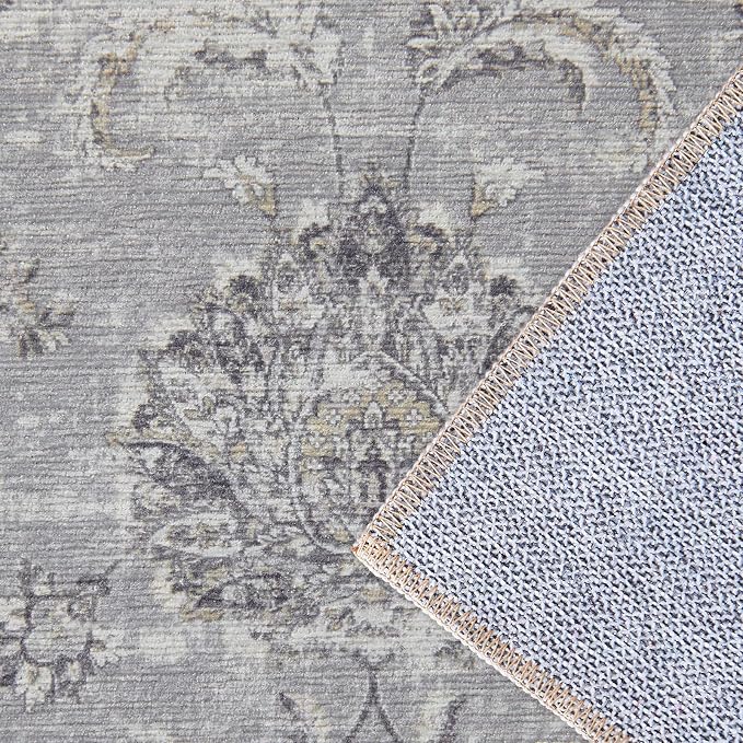 jinchan Fiora Hallway Runner Rug 3x10 Machine Washable Runner Rug Grey Vintage - Image 6