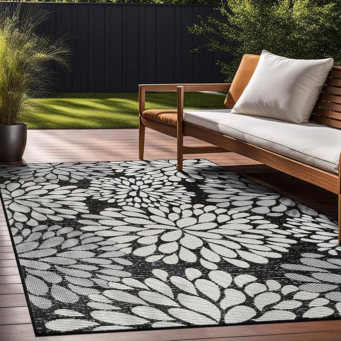 Beverly Rug Outdoor Rug 5x7 Modern Exotic Tropical Leaf Area Rugs - Image 8