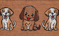 Coir Door Mats 17" X 30", Non-Slip Sturdy, PVC Backed Heavy Duty, The 3 Cute by Unknown
