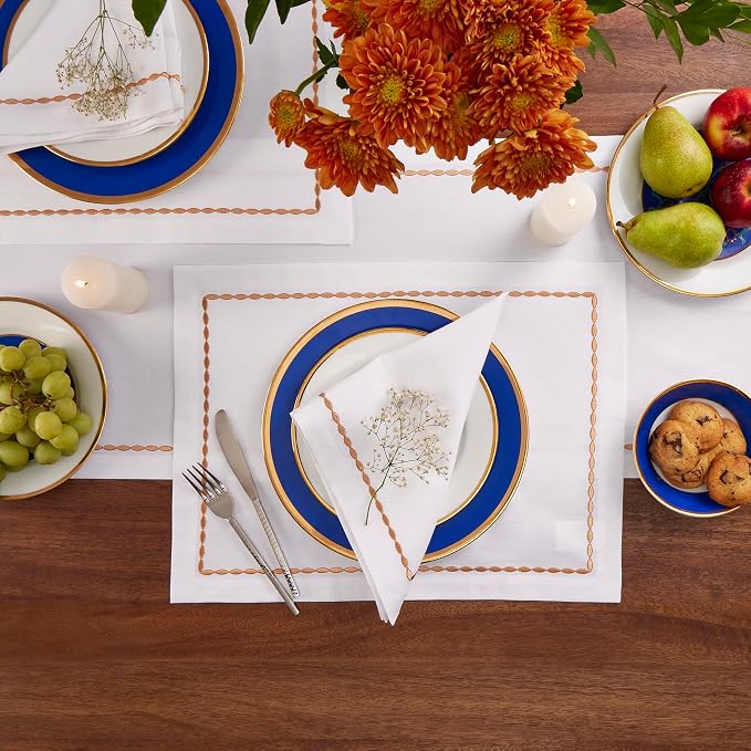Home Ekaa Cotton Linen White Placemats 14 x 19 Inch – Spring, Summer Placemats - Image 3