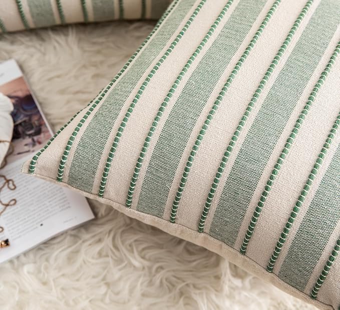 Decorative Boho Throw Pillow Covers, Farmhouse Textured Pillow Case, 22 x 22 - Image 4