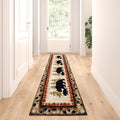 Masada Rugs, Cabin Lodge Area Rug Bear and Cub Scene Runner by MasadaRugs