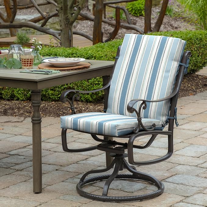 Arden Outdoor Midback Chair Cushion, 18 x 16.5, Rain-Proof, Fade Resistant - Image 2